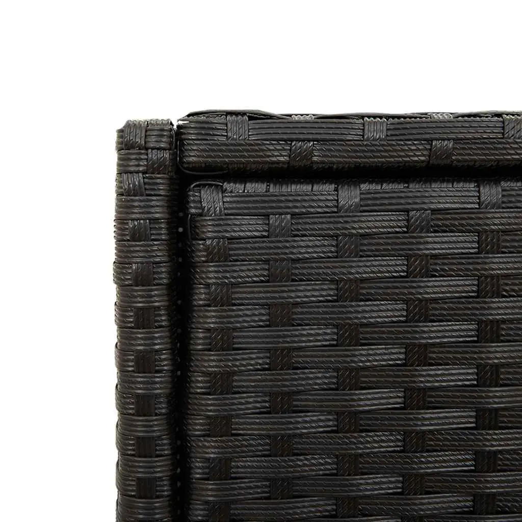 Garden Storage Cabinet Outdoor Poly Rattan Black Furniture Box Patio Balcony