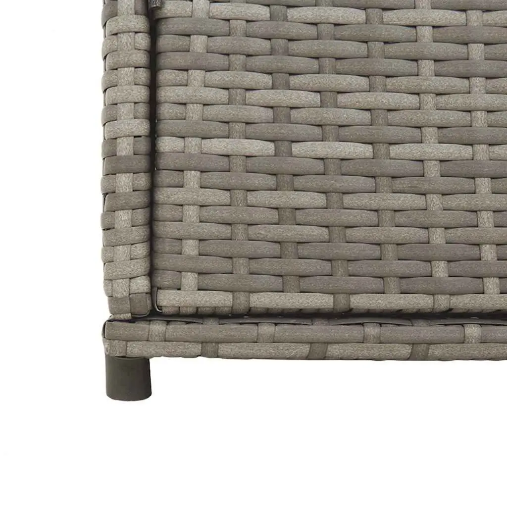 Garden Storage Cabinet Outdoor Poly Rattan Grey 105x55x113cm with Doors