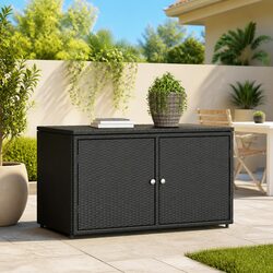 Reliable Black Storage Cabinet for Outdoor Use