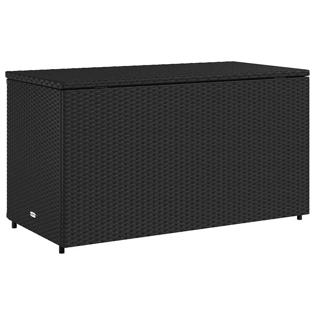 Garden Storage Cabinet Outdoor 110x55x60.5cm Black PE Rattan