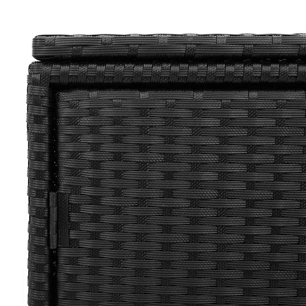 Garden Storage Cabinet Outdoor 110x55x60.5cm Black PE Rattan