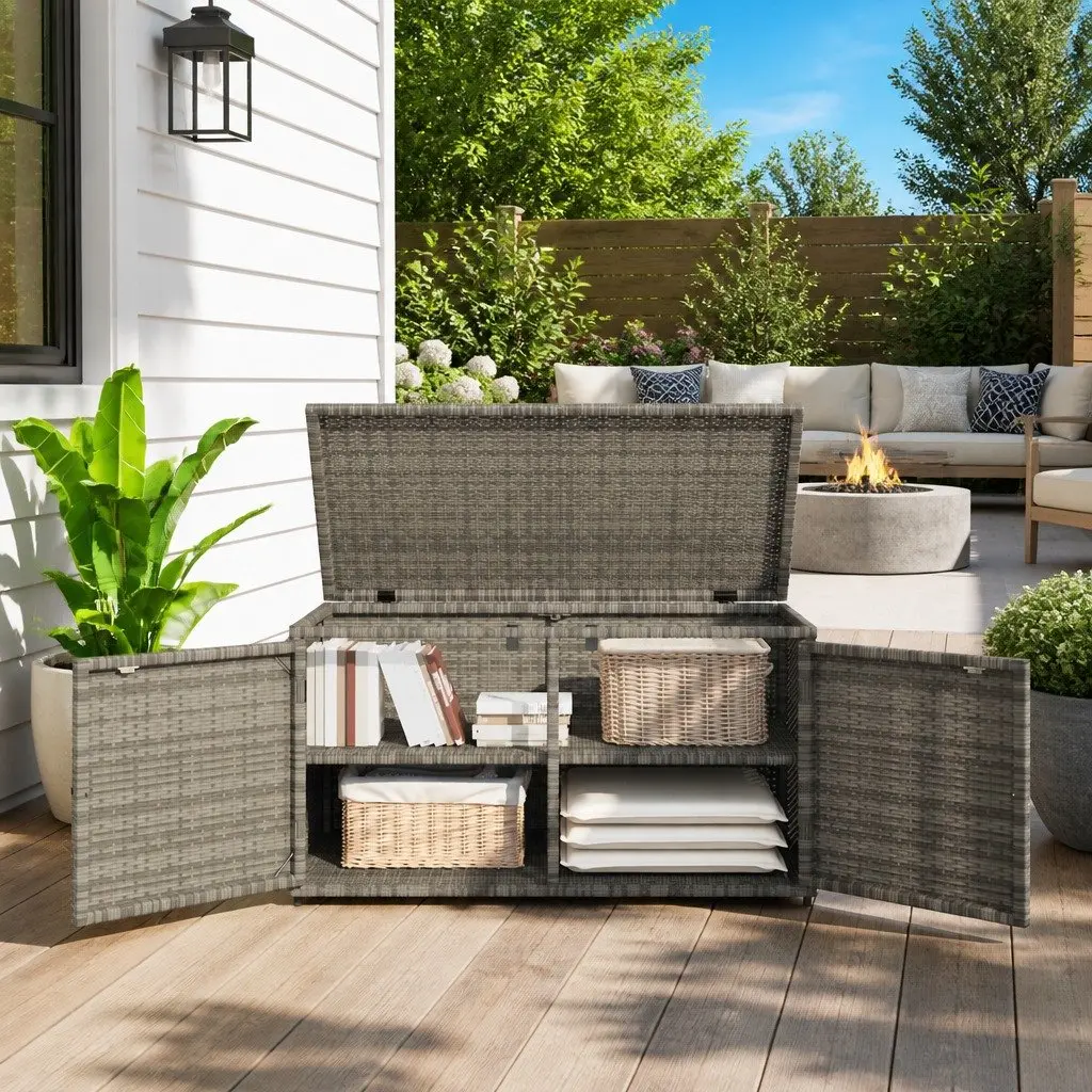 Grey Outdoor Garden Storage Cabinet with Ample Space