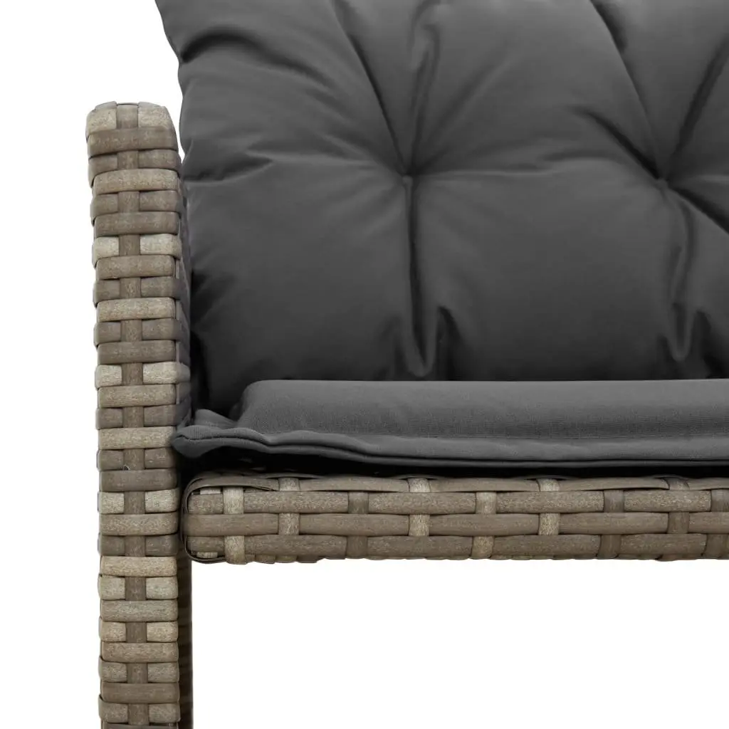 L-Shaped Garden Sofa Set Outdoor Patio Grey with Table and Cushions