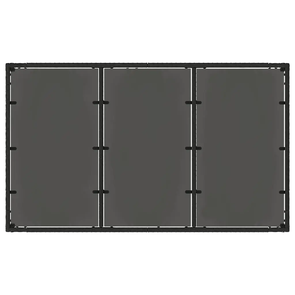 Garden Table Black Glass Top Outdoor Patio Furniture Poly Rattan Frame 150 x 90 x 75 cm