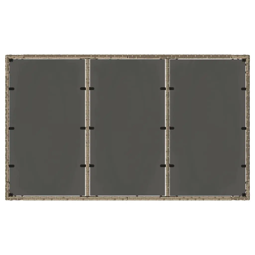 Garden Table Outdoor Patio Furniture Glass Top 150x90x75cm Grey Poly Rattan
