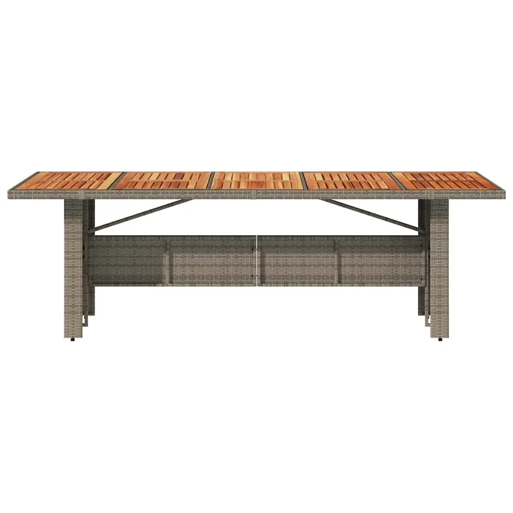 Garden Table Outdoor Patio Furniture Grey Acacia Wood Top 240 x 90 x 75 cm