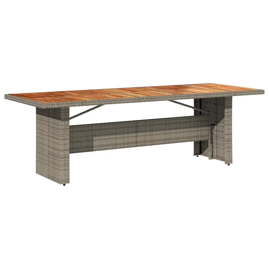 Garden Table Outdoor Patio Furniture Grey Acacia Wood Top 240 x 90 x 75 cm