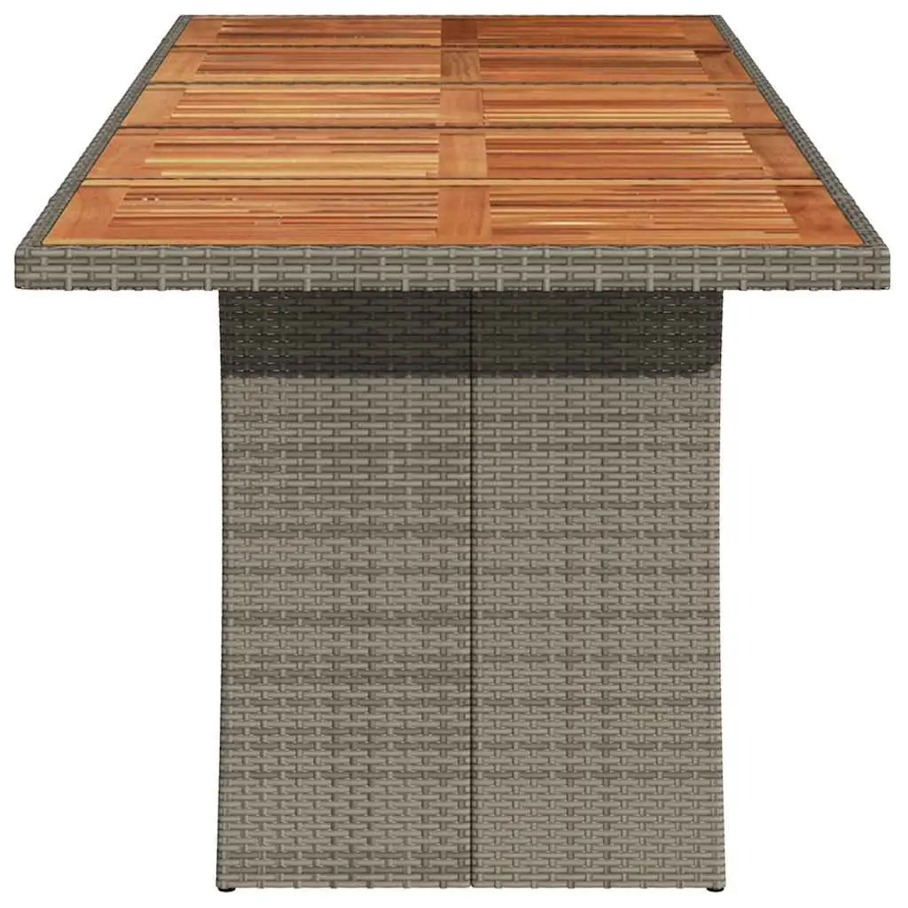 Garden Table Outdoor Patio Furniture Grey Acacia Wood Top 240 x 90 x 75 cm