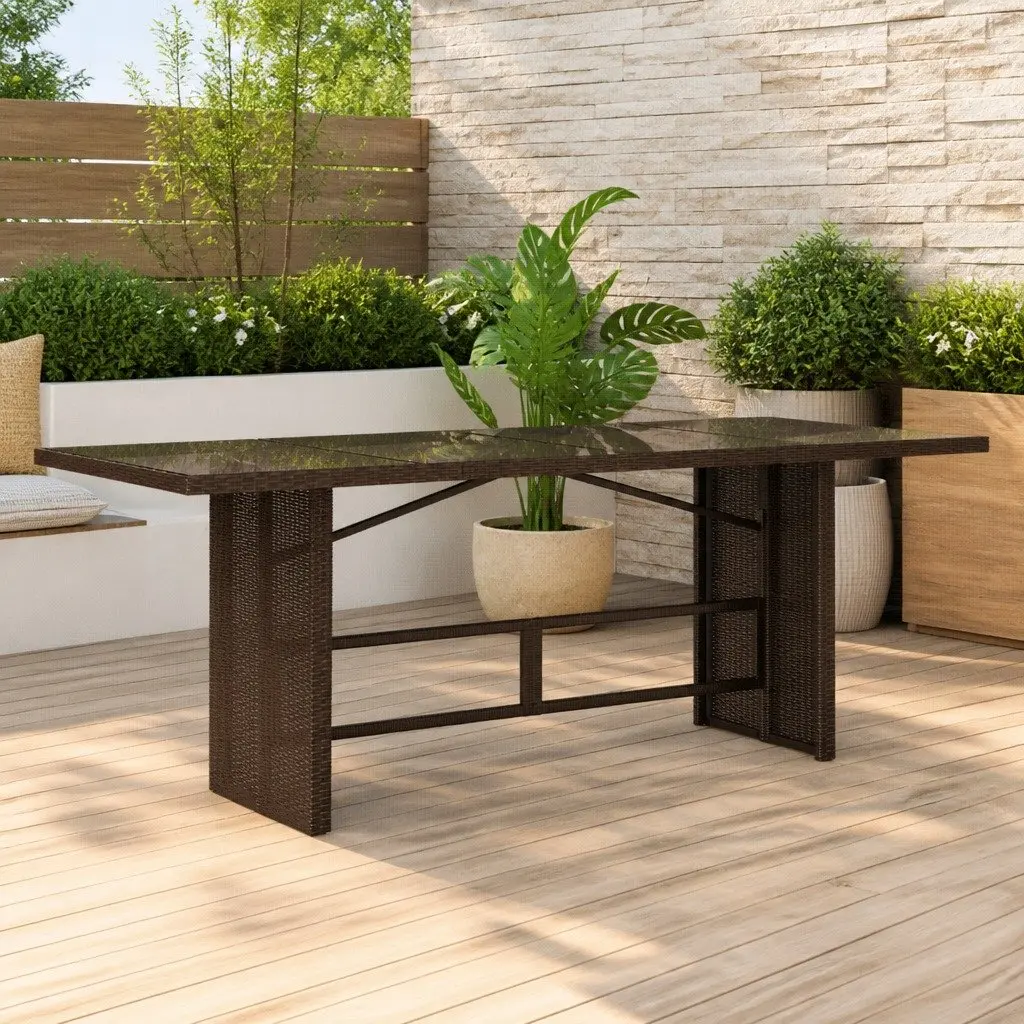 Brown Garden Table with Easy Maintenance