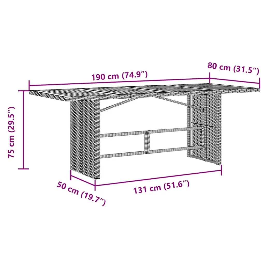 Garden Table with Glass Top for Outdoor Use