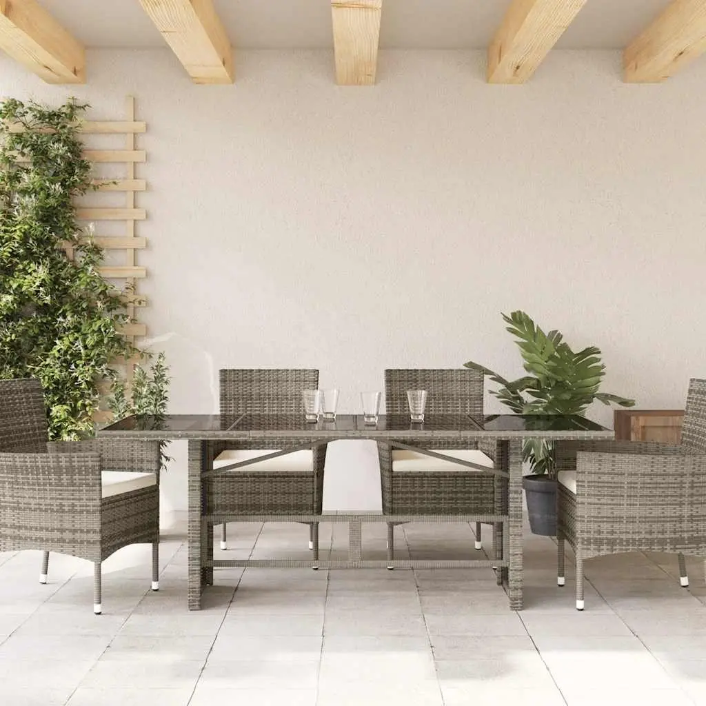 Garden Table with Glass Top for Outdoor Use