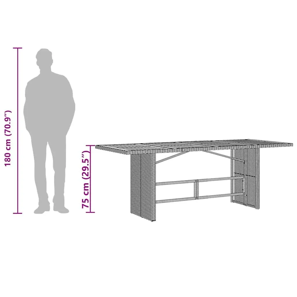 Garden Table with Glass Top for Outdoor Use