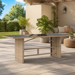Durable and Elegant Garden Table with Glass Top