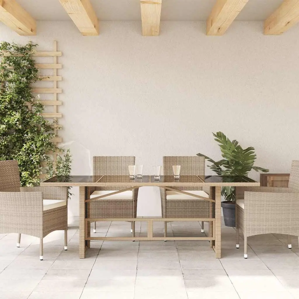 Garden Table with Glass Top