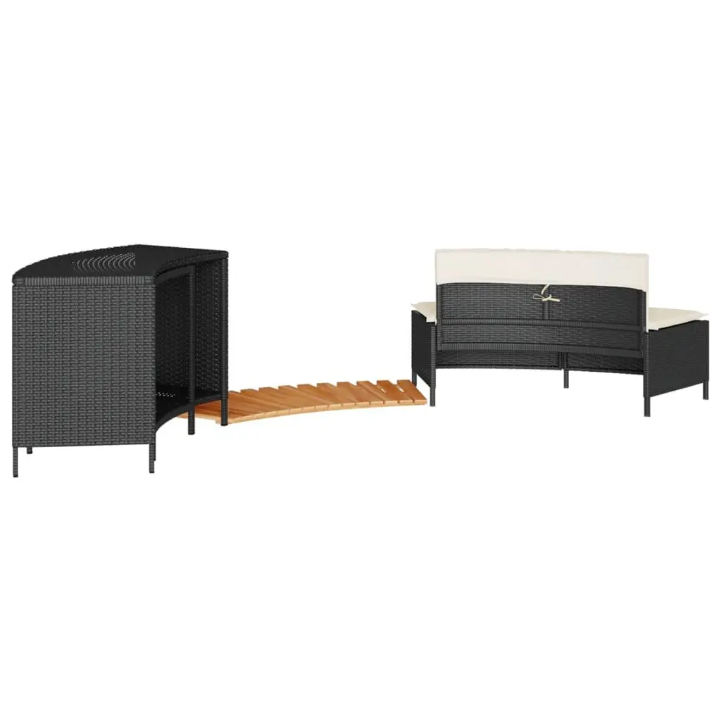 Hot Tub Surround Storage Rack Wooden Step Garden Bench Black