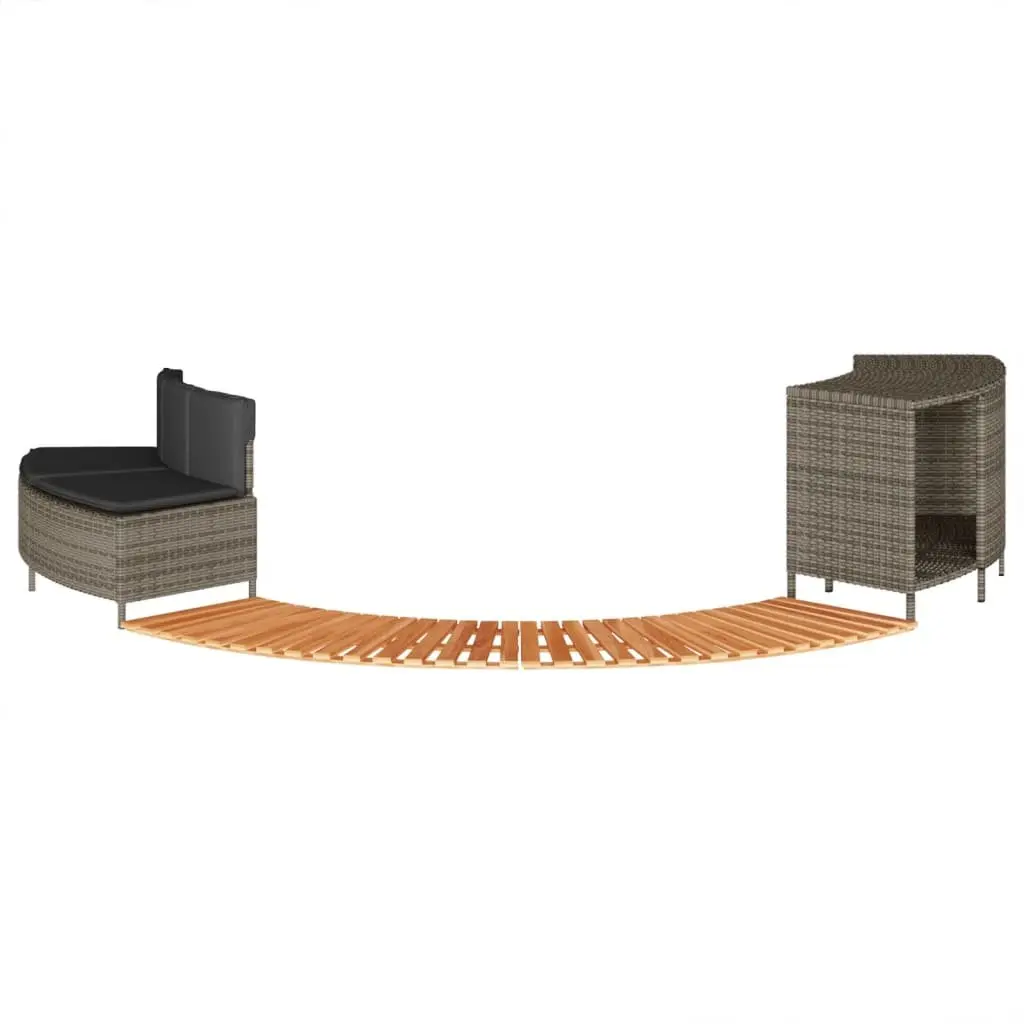 Hot Tub Surround Spa Storage Rack Wooden Step Garden Bench Black
