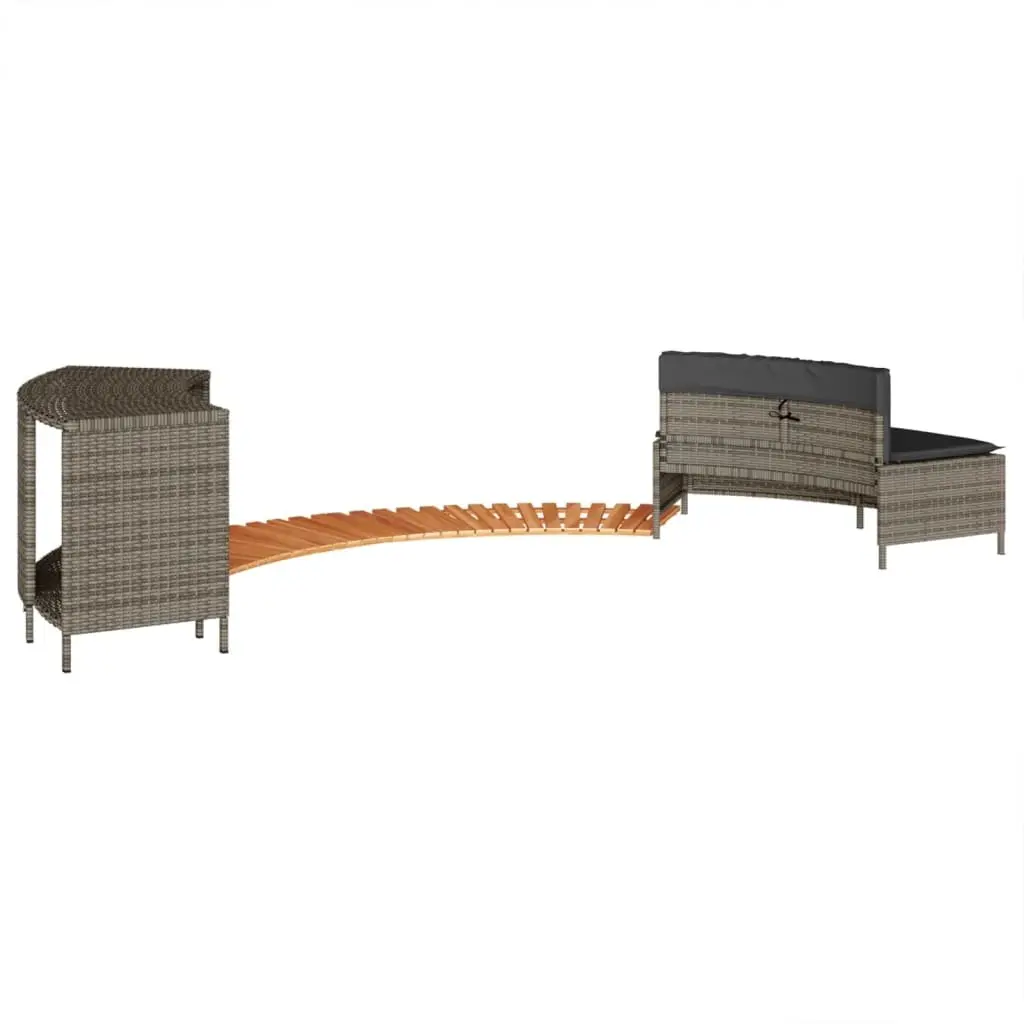 Hot Tub Surround Spa Storage Rack Wooden Step Garden Bench Black