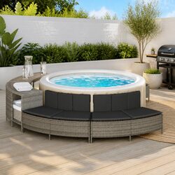 Comfortable and Functional Grey Hot Tub Benches
