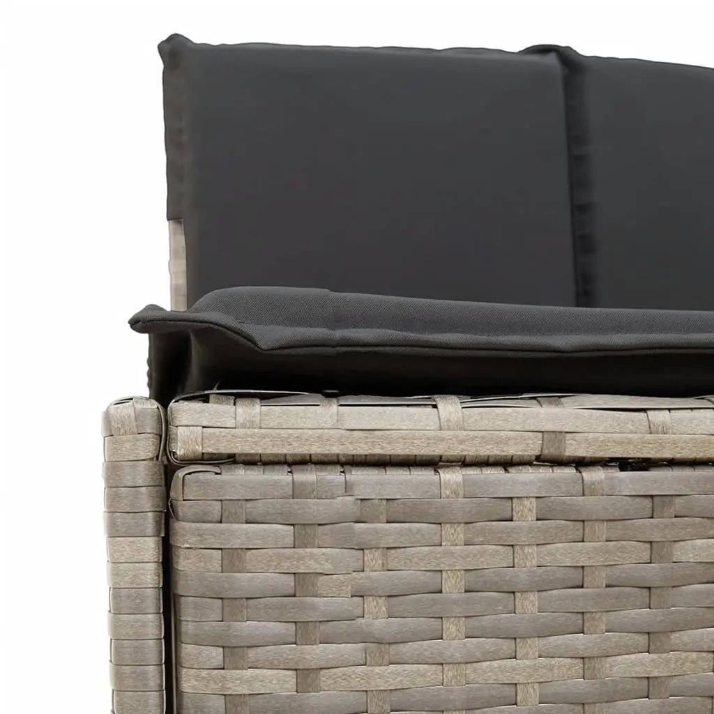 Hot Tub Benches Outdoor Relaxation 2 pcs Grey Poly Rattan with Cushions