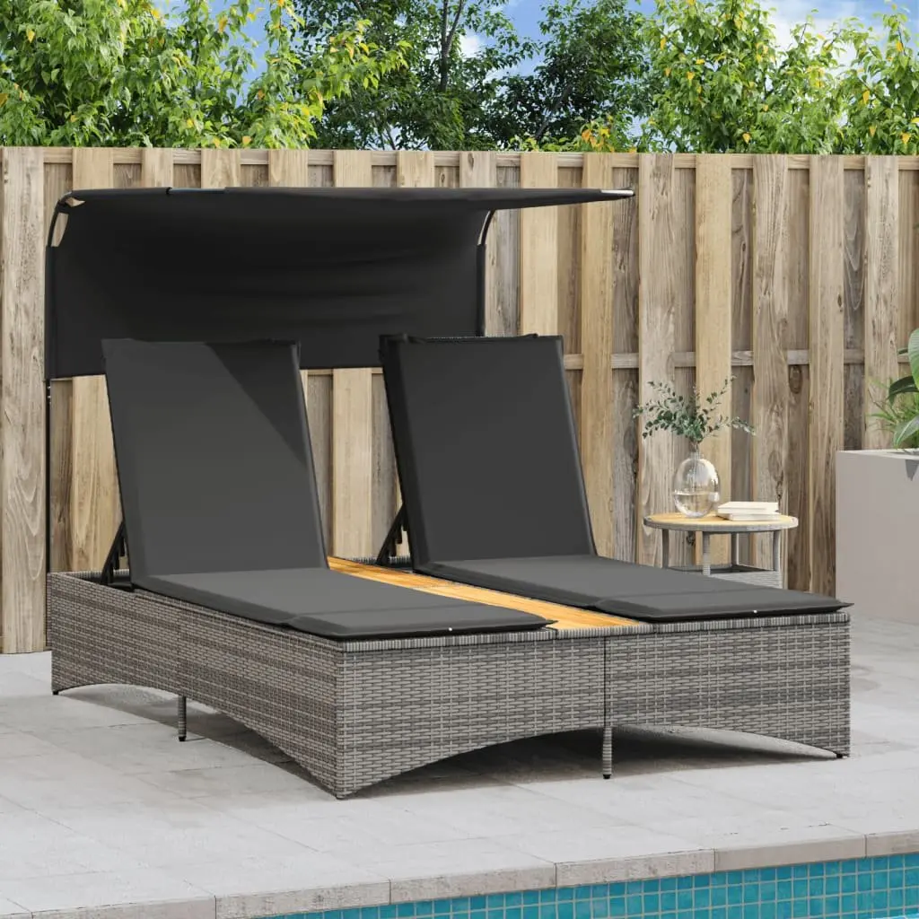 Double Sun Lounger with Canopy