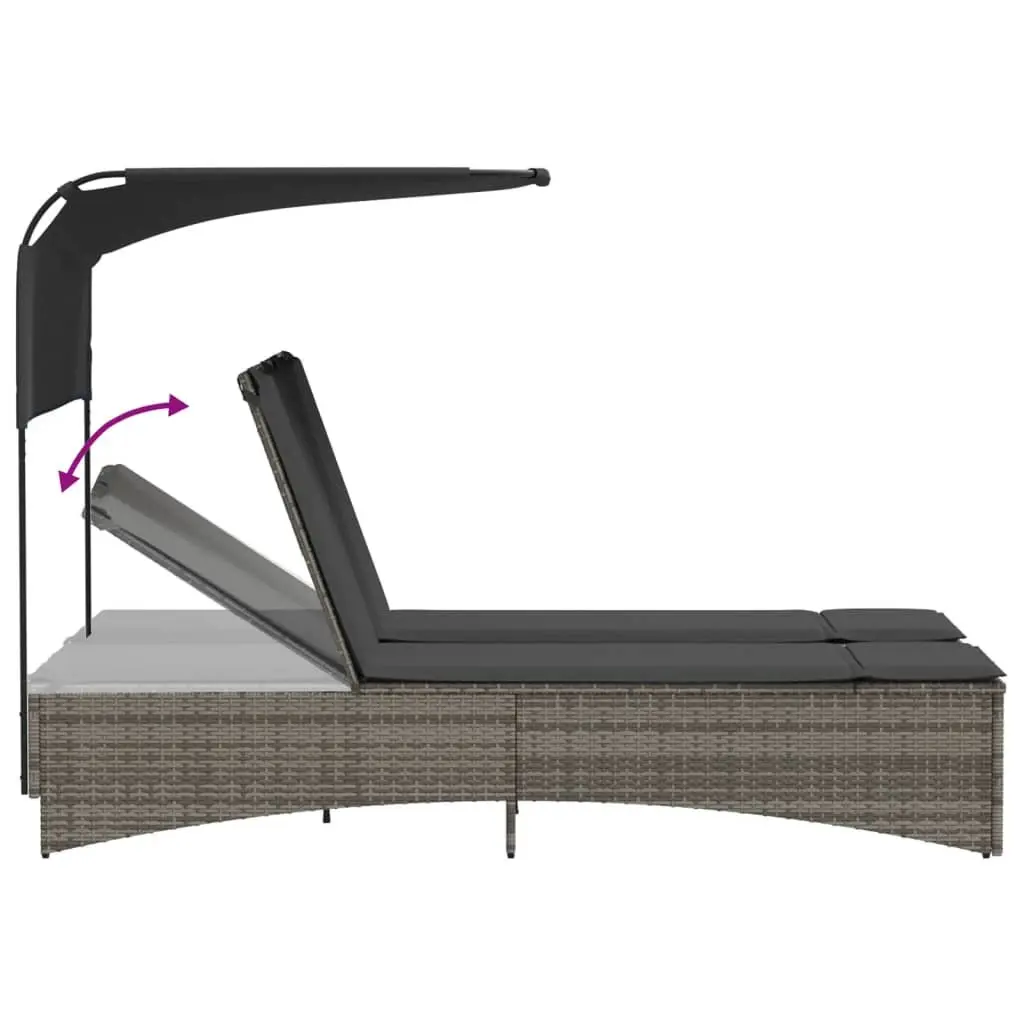 Double Sun Lounger with Canopy