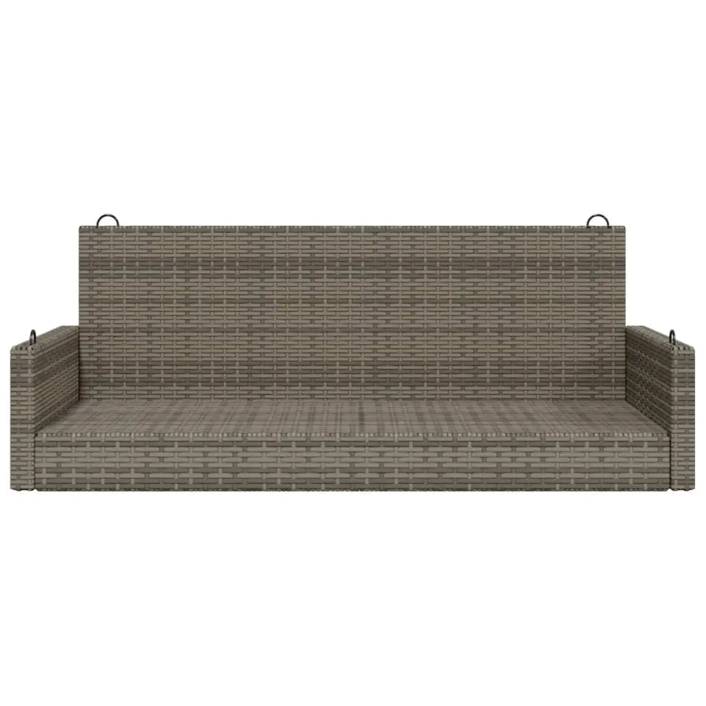 Outdoor Swing Bench Grey Garden Furniture Hanging Seat Poly Rattan Patio Relax