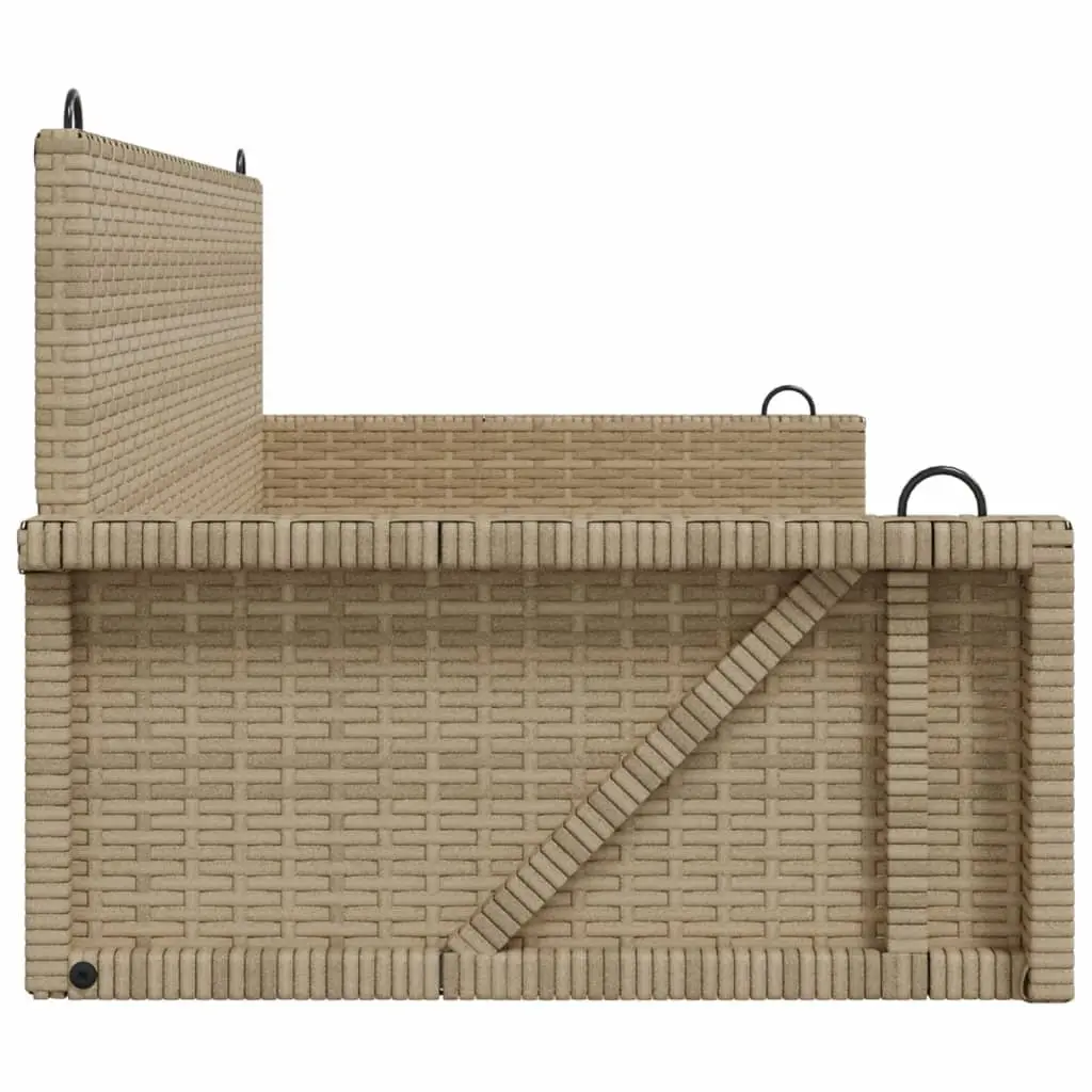 Outdoor Swing Bench Beige Poly Rattan Garden Relaxation Furniture 119x56x48cm