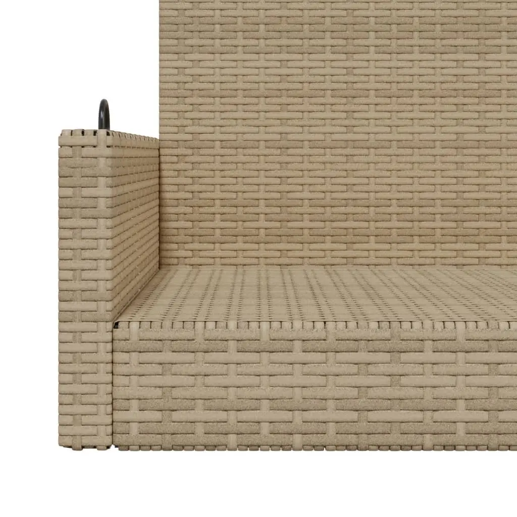 Outdoor Swing Bench Beige Poly Rattan Garden Relaxation Furniture 119x56x48cm