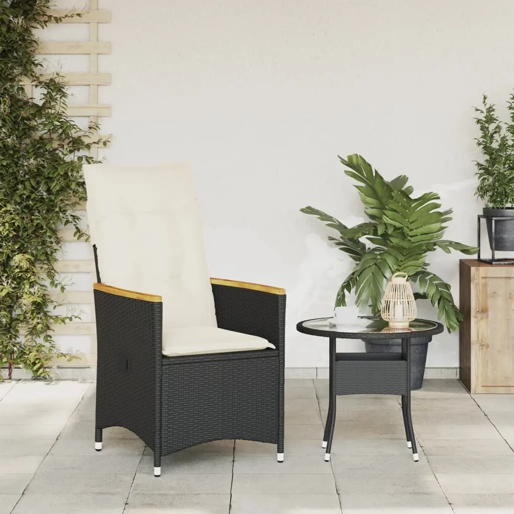 Black Adjustable Reclining Garden Chair