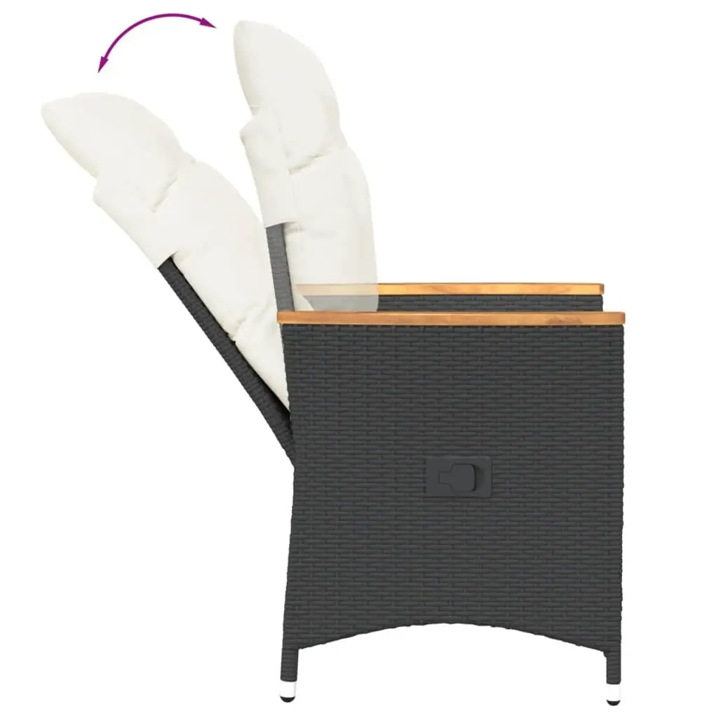 Black Adjustable Reclining Garden Chair