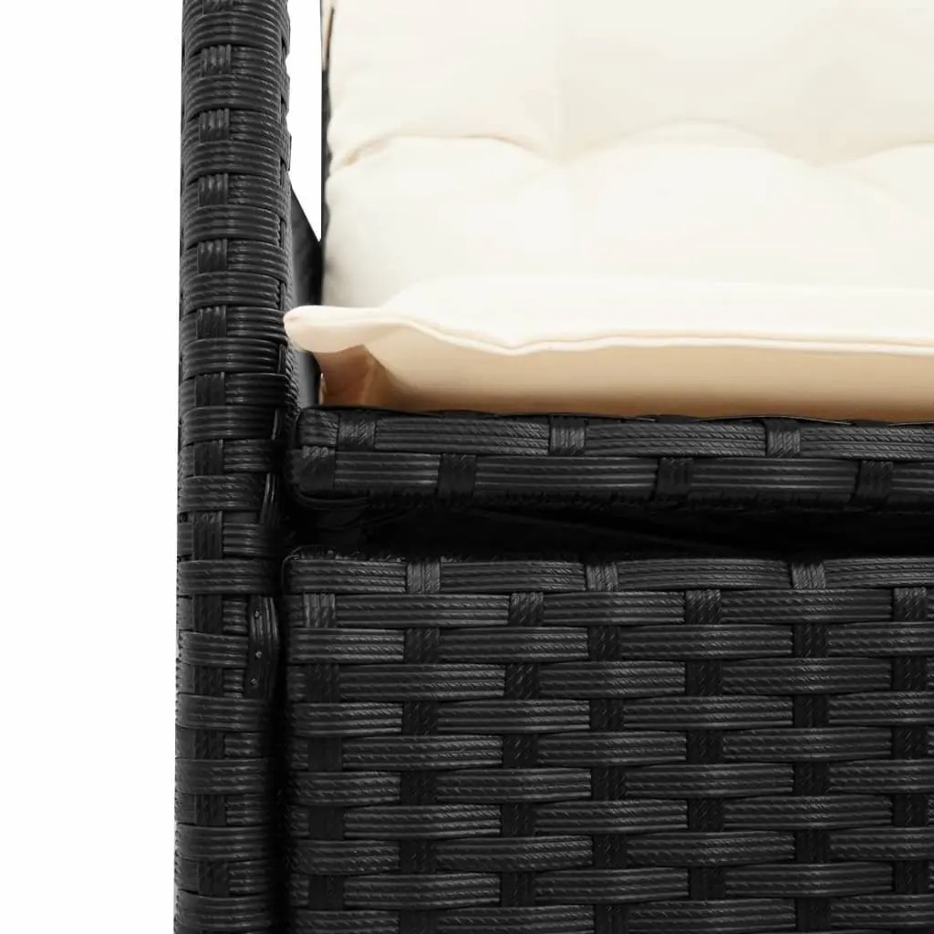 Bistro Set 3 Piece Outdoor Garden Furniture Patio Chairs Table Black