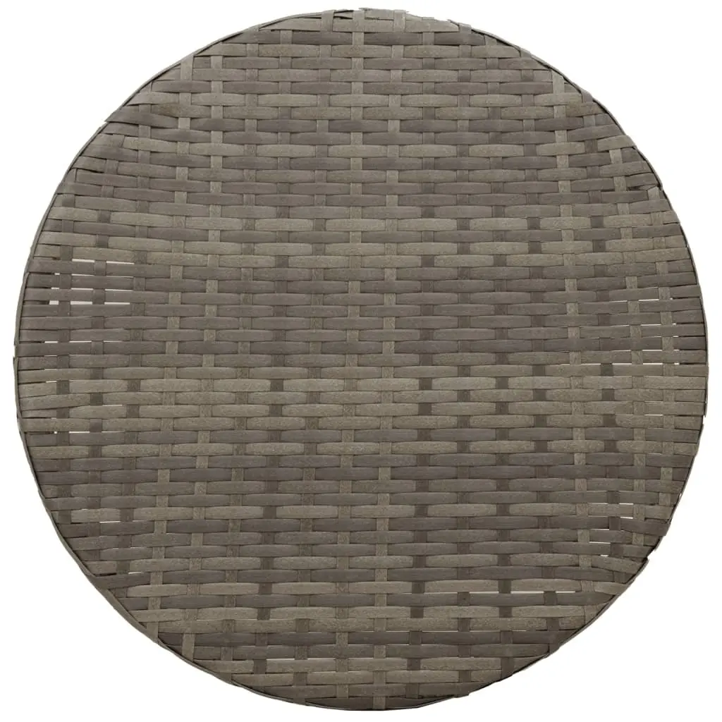 Outdoor Bistro Set 3 Piece Garden Furniture Cushioned Grey Poly Rattan
