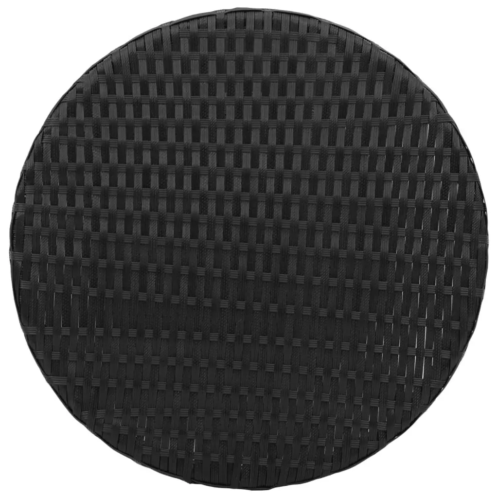 3 Piece Outdoor Bistro Set Garden Furniture Adjustable Backrest Black Poly Rattan