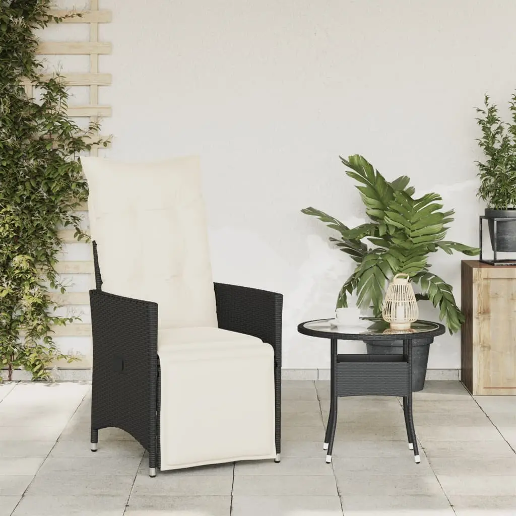 Reclining Garden Chair Adjustable Backrest Footrest Black