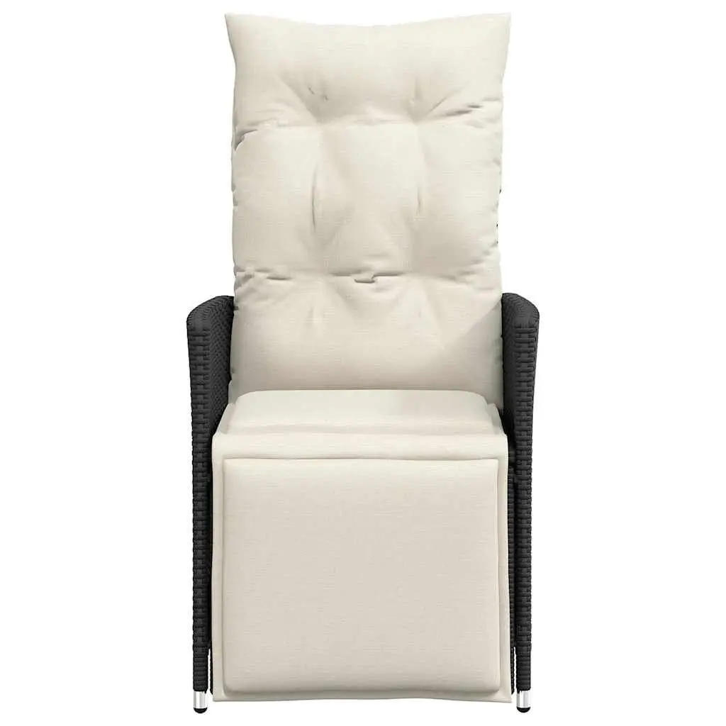 Reclining Garden Chair Adjustable Backrest Footrest Black