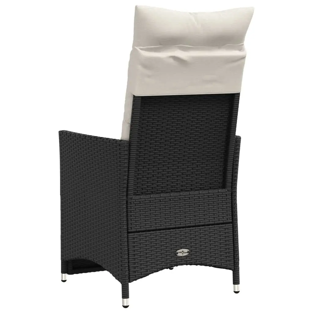 Reclining Garden Chair Adjustable Backrest Footrest Black