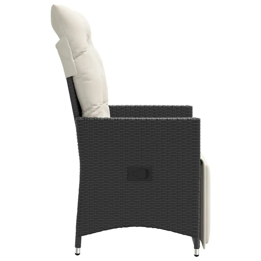 Reclining Garden Chair Adjustable Backrest Footrest Black