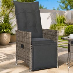Reclining Garden Chair Outdoor Seating with Cushions Adjustable Backrest