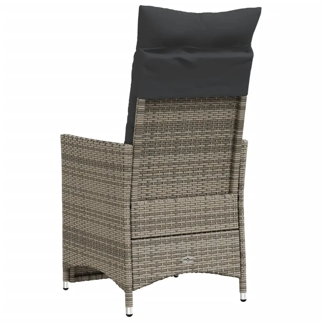 Reclining Garden Chair Outdoor Seating Adjustable Backrest Grey
