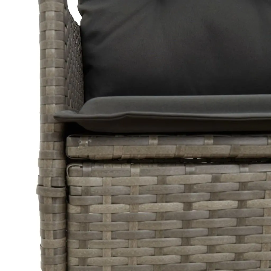 Reclining Garden Chairs Adjustable Backrest 2 pcs Grey with Cushions