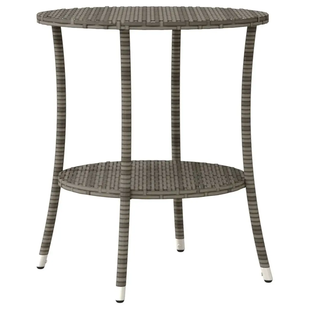 3 Piece Bistro Set Outdoor Furniture Adjustable Grey PE Rattan with Cushions