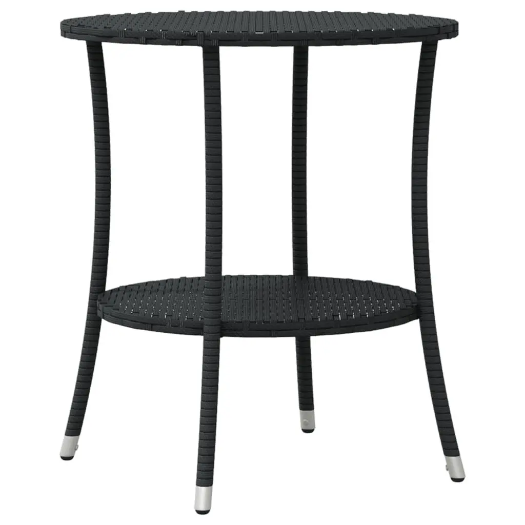 3 Piece Bistro Set Outdoor Garden Furniture Black Poly Rattan Chairs Table