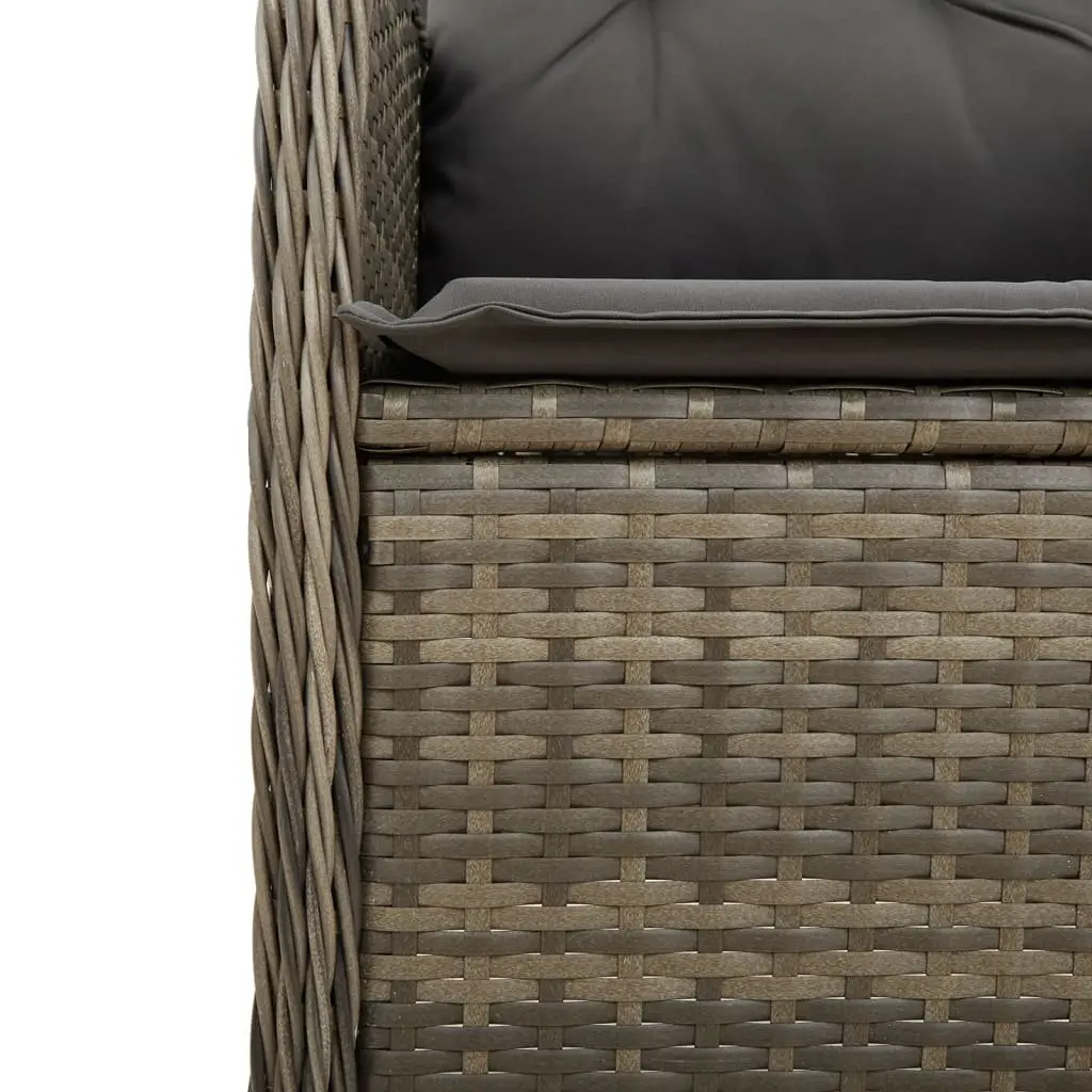 Outdoor Reclining Garden Chairs 2 Piece Set Grey Poly Rattan
