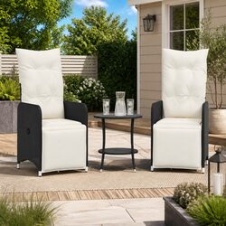 Black Reclining Garden Chairs Set with Comfort and Style