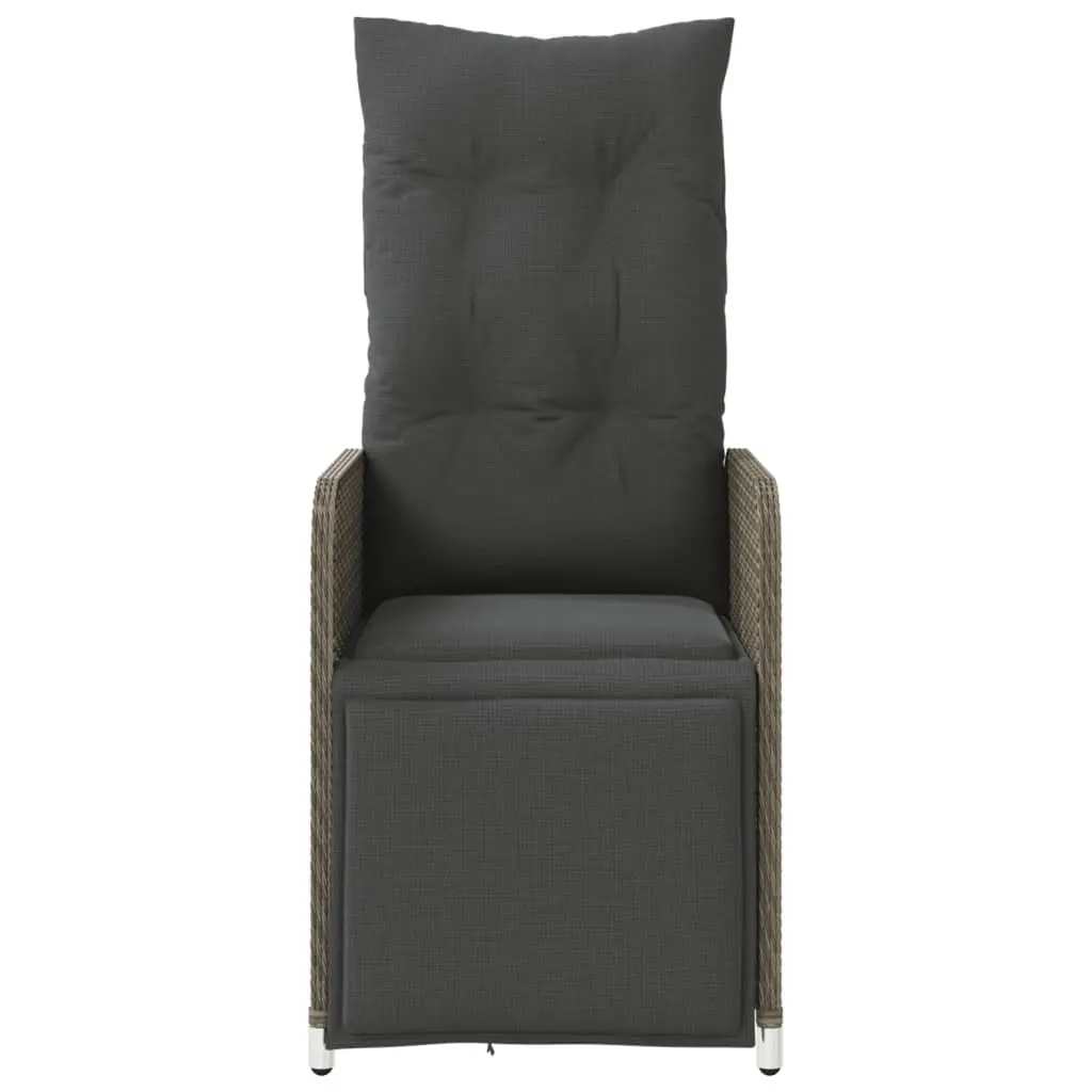 Grey Reclining Garden Chairs Set with Table