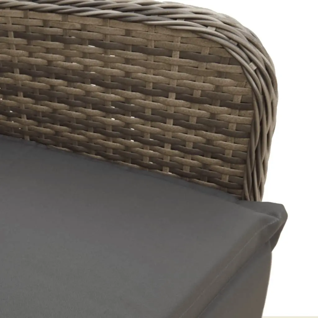 Grey Reclining Garden Chairs Set with Table