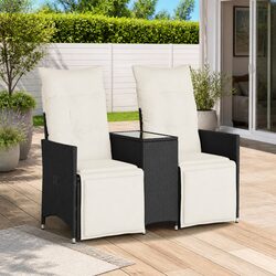 Warm and Comfortable 2-Seater Reclining Garden Sofa