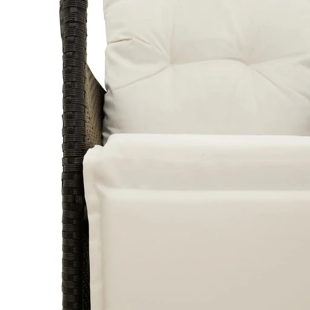 Reclining Garden Sofa 2-Seater with Central Table Outdoor Furniture Black
