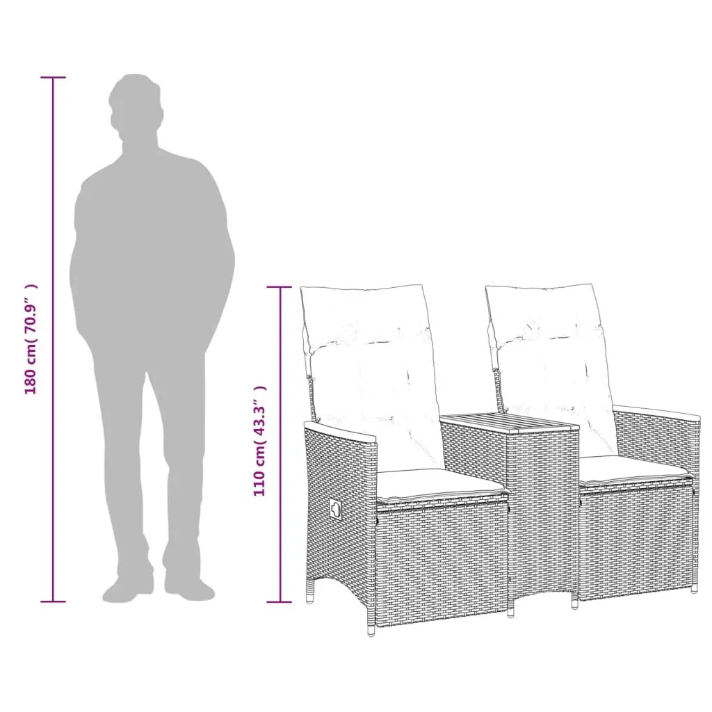 Grey Outdoor Reclining Sofa