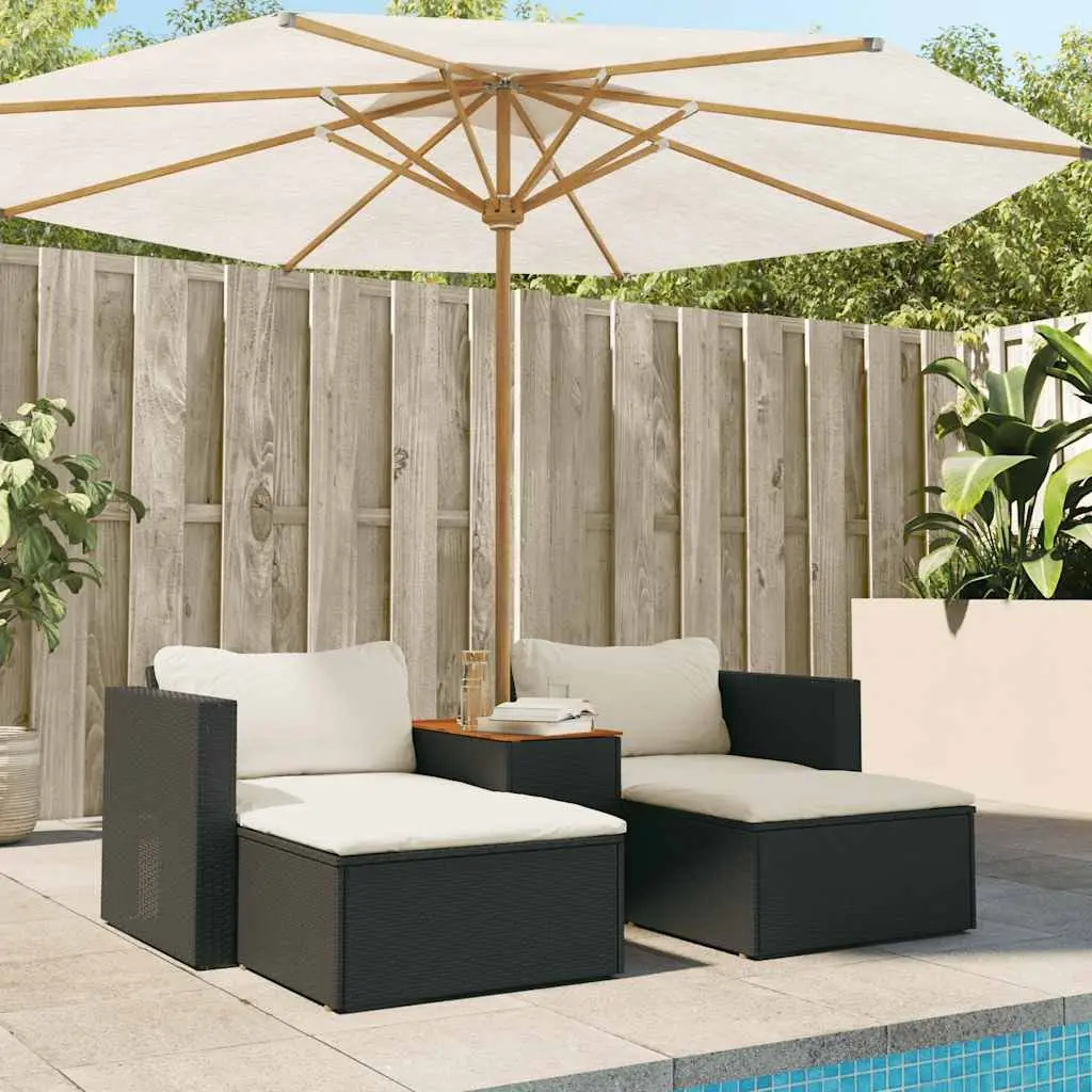 Outdoor Garden Sofa Set 5 Piece Patio Seating with Cushions Black Modular